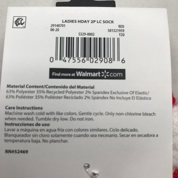 2 Pair Pack Holiday Time Women's Low Cut Socks Red/White Snow Man Size 4-10 New - Picture 6 of 6